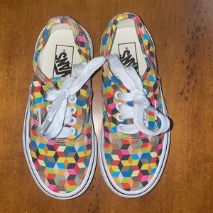 Vans Authentic(3d Check)  Multi/Truewhite Checkered Skate Shoes SZ- Preschool 12